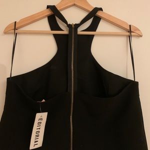 Sexy Black crop top with long back zipper.